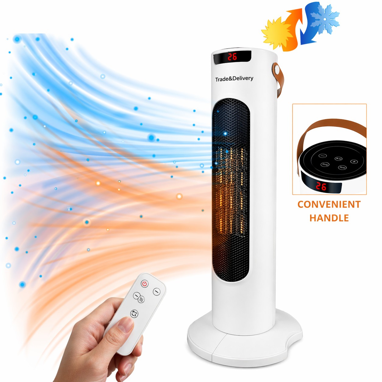 termowentylator 1500w led grzejnik elektryczny farelka