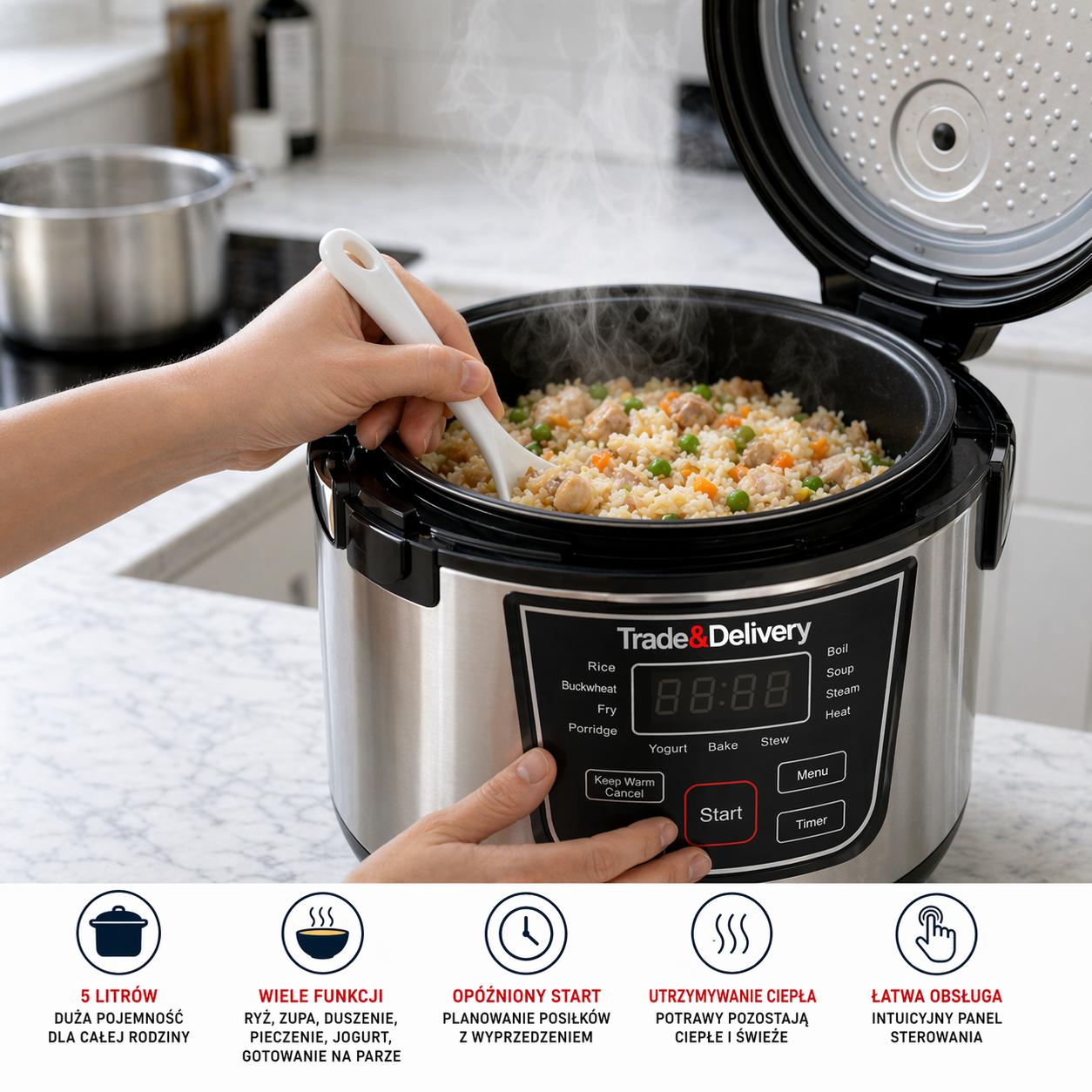 Wielofunkcyjna kuchenka elektryczna multicooker - obrazek 5