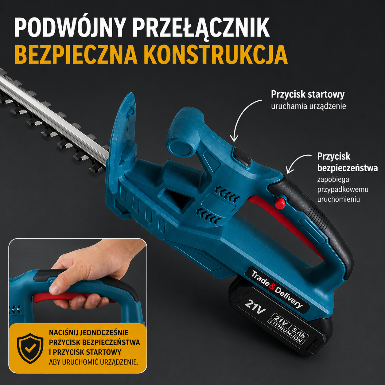 Nożyce ogrodowe akumulatorowe do przycinania gałęzi i krzewów