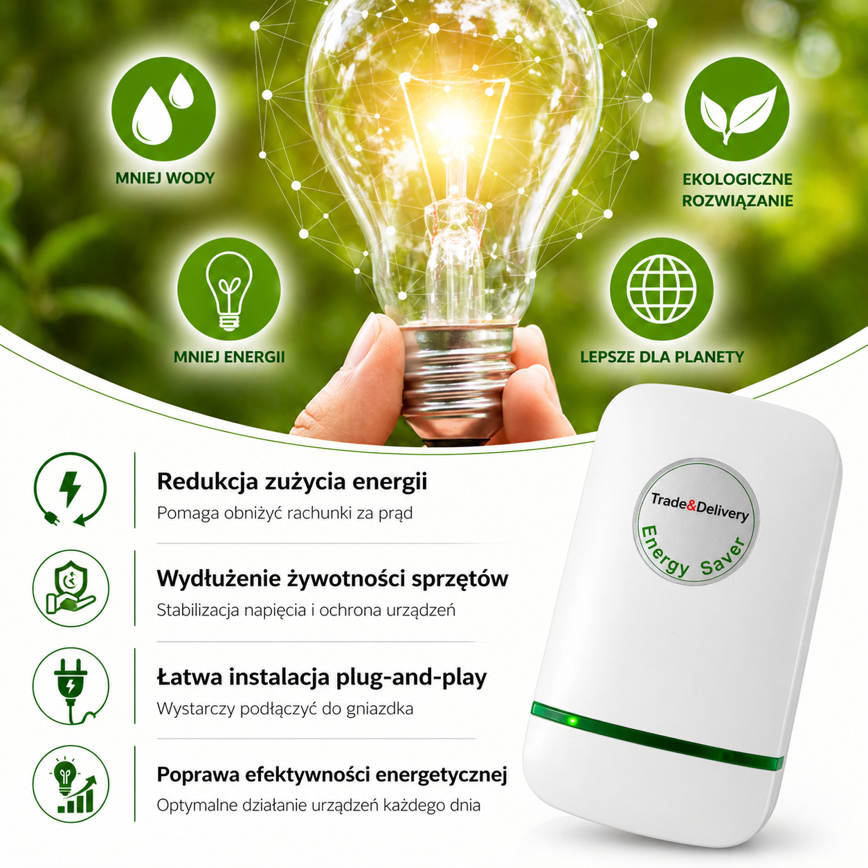 Urządzenie Energy Saver Trade&Delivery zmniejszające pobór energii elektrycznej
