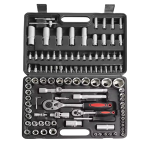 klucze nasadowe, zestaw narzędzi, klucze 108 elementów, warsztat, narzędzia, majsterkowanie