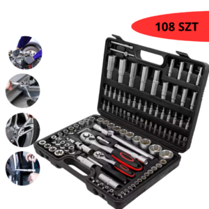 zestaw kluczy nasadowych 108 elementów walizka