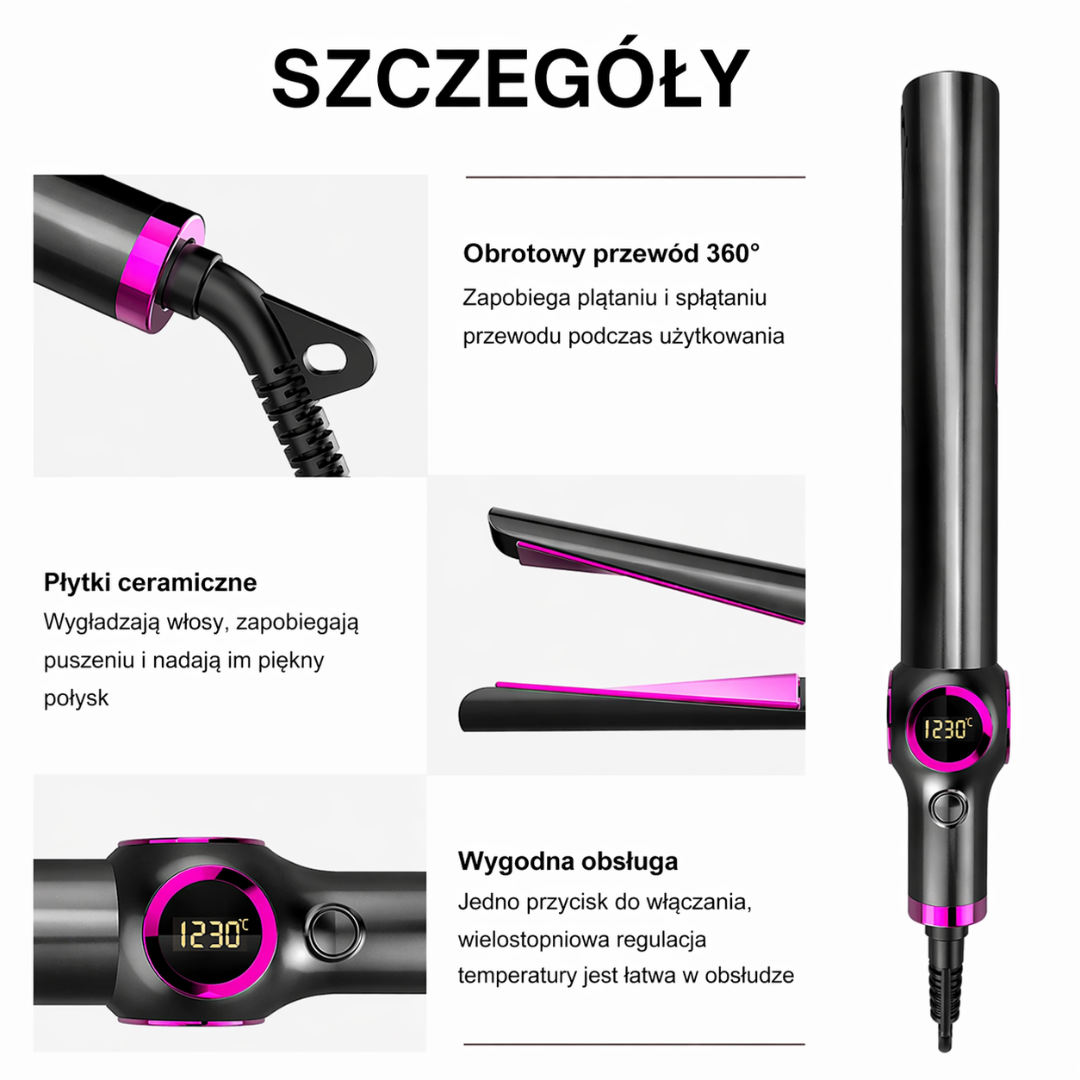 Urządzenie do prostowania i kręcenia włosów Trade&Delivery