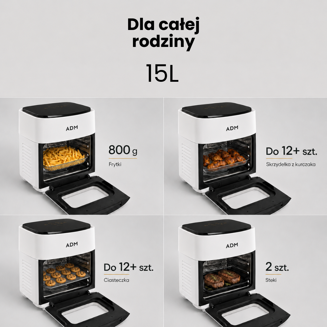 Frytkownica beztłuszczowa 15L Air Fryer z piekarnikiem – Trade&Delivery